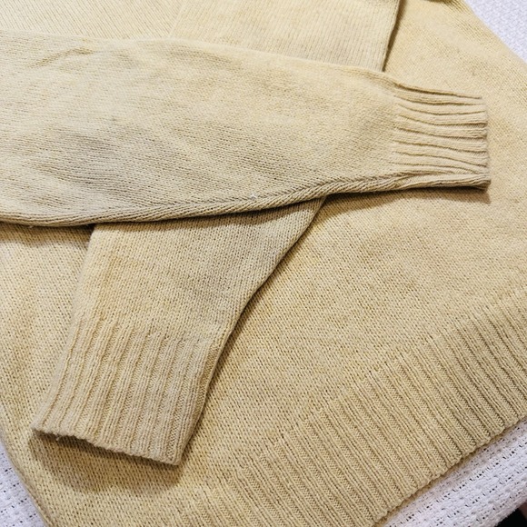 VTG Robert Bruce Men Yellow Crew Neck Long Sleeve Knit Sweater L USA Classic - Picture 8 of 13